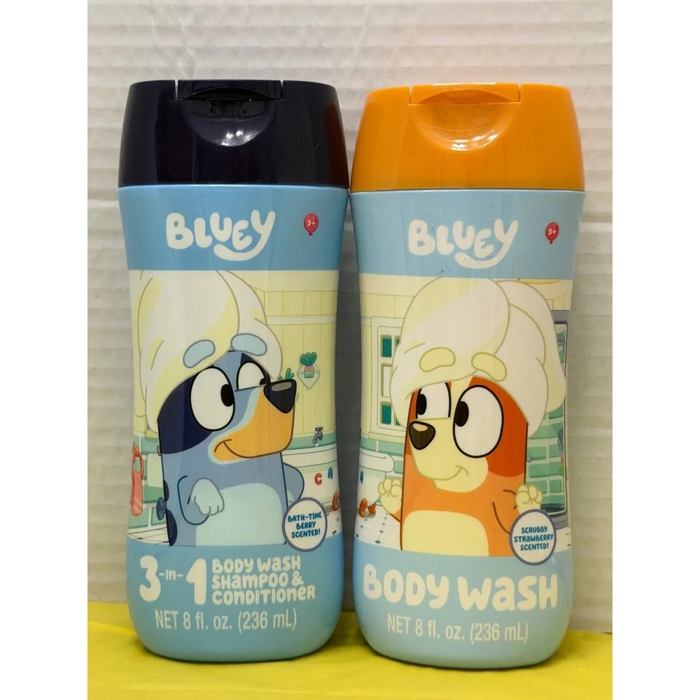 Bluey 3-in-1 Shampoo‎ Conditioner Body Wash & Strawberry Body Wash Set 8oz 2pk